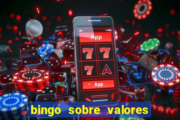 bingo sobre valores para imprimir